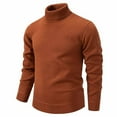 thumbnail image 2 of Mens Turtleneck Sweater Casual Classic Fit Long Sleeve Knit Pullovers Fall Winter Warm Basic Tops Athletic Work Outfit (3XL, Brown), 2 of 6