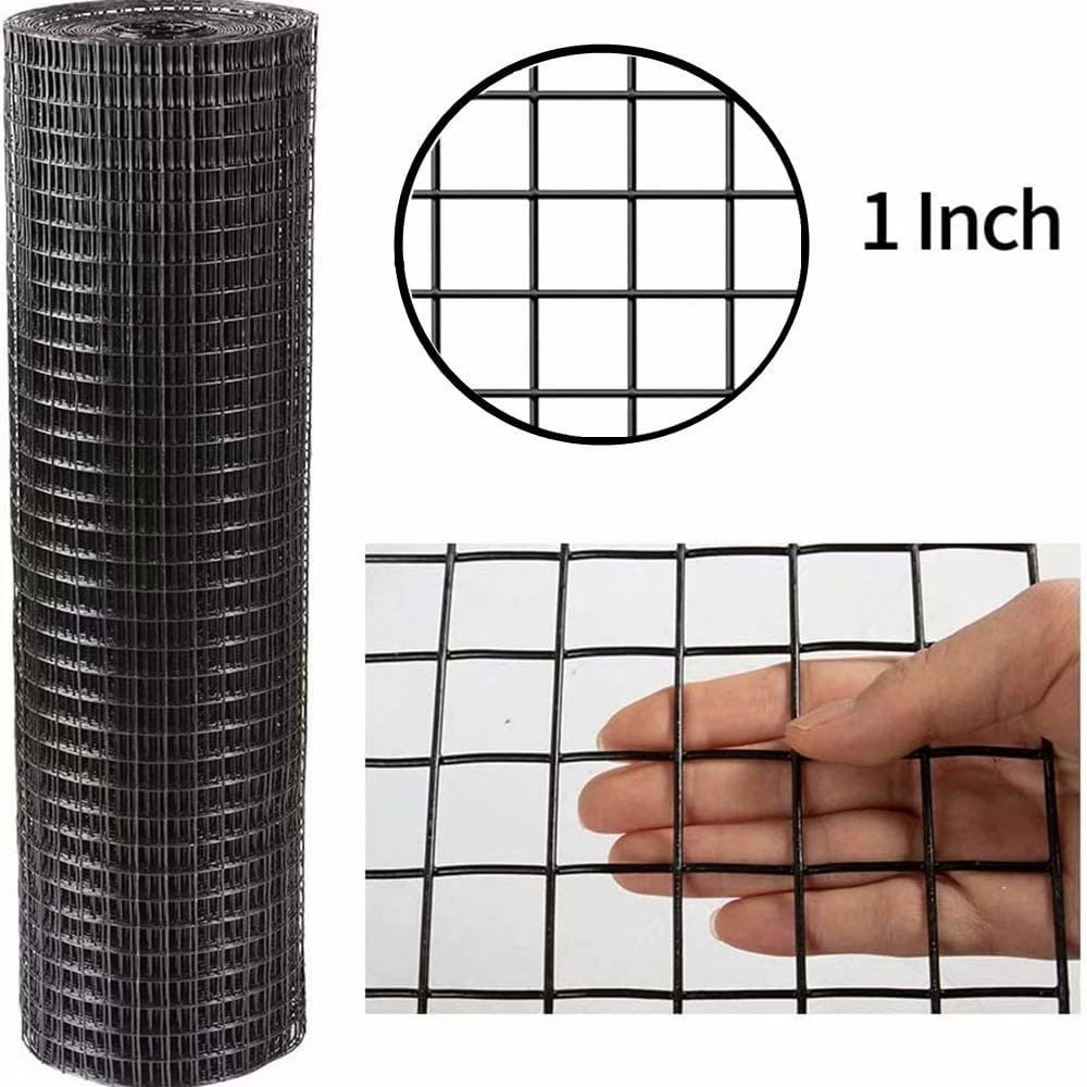 36inch x 50ft Hardware Cloth 1 inch Square 16 Gauge Black Vinyl Coated