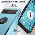 thumbnail image 2 of KOMI for Google Pixel 7 Case, Slim Fit Shockproof Protective Phone Case for Pixel 7, Military-Grade Drop Protection with Ring Kickstand [Magnetic Car Mount Feature] Case for Google Pixel 7 Sierra Blue, 2 of 5