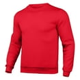 thumbnail image 1 of Ediodpoh Chandail pour Homme Ajusté Automne Décontracté Uni Col Rond Haut Couleur Col Rond Long Manteau Automne Poche Manches Longues Blouse pour Homme Chandail Ras du Cou Rouge G, 1 of 3