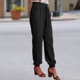 thumbnail image 4 of Pantalones holgados para mujer Pantalones de salón con cordón Color sólido Estilo casual Traje diario FLhrweasw Nuevo, 4 of 9