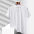 thumbnail image 4 of JTieacloth Mens Classic Shirt Men's Summer Fashion Solid Color Ice Silk Shirt Lapel Business Quick Drying Clothes White XXL, 4 of 4