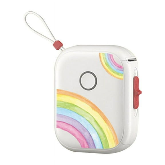 Portable Thermal Printer Mini Printer with Stickers Printer for Storage Office Home Rainbow Color