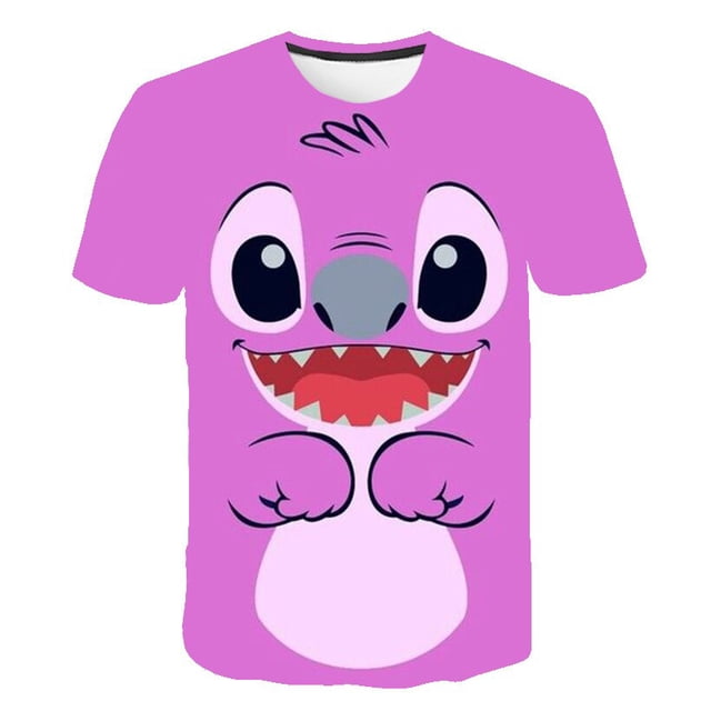 Boys Disney Stitch T Shirt Girls Kids Children Tops Tshirt Short Sleeves Summer Stitch Clothes Print Cartoon Tee Child Clothing13T Gao Jinjia LED