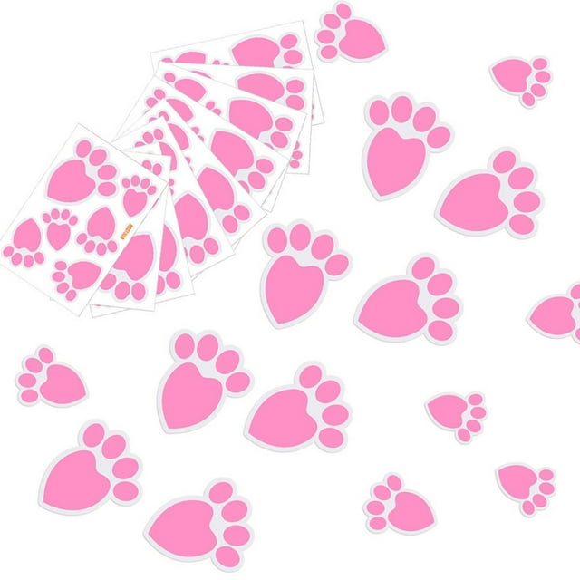 Easter Heart Footprint Floor Sticker Set for Hallways Rooms Windows Fridges Home Removable Durable Art 9PCS