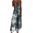 thumbnail image 2 of FcBaudy Robe Mi-Mollet Sans Manches à Col en V, Robes d'Été pour Femmes, Robes pour Femmes Robes Mi-Mollet pour Femmes Été Décontracté-Col Imprimé Sans Manches Robe Longue de Plage Robe Femme, 2 of 8