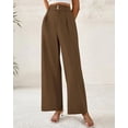 thumbnail image 3 of BTFBM Women Wide Leg Dress Pants High Waisted Button Pleated Business Casual Trousers Office Work Palazzo Pants, 3 of 9