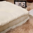 thumbnail image 4 of ROSEKIND 19"x19"x5" Thick Square Meditation Floor Pillow, Corduroy Tufted Floor Cushion for Adults, Large High-Resilience Sponge Seating for Yoga, Tatami, Living Room & Fireplace, Grey, 4 of 7