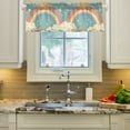 thumbnail image 2 of Yayeee Kitchen Valance Rod Pocket 54" x 18" Living Room Window Curtain, Retro Beige Rainbow, 2 of 6