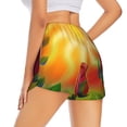 thumbnail image 3 of Xecao's Rose Psychedelic for a double-layer running short for women, perfect for gym, tennis, and more, featuring a convenient pocket., 3 of 9