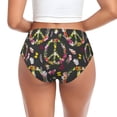 thumbnail image 3 of Womens Underwear - Peace sign flowers butterfly feathers No Show Seamless Underwear for Women, Stretch Women's Panties, Hipster Soft Comfort Ladies Panties Bikini Underwear Briefs, 3 of 6