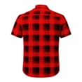 thumbnail image 3 of LEKWK Mens Button Down Short Sleeve Shirt Lightweight Wrinkle Free Casual Plaid T-Shirts Breathable Loose Fit Stretch Dress Shirts Summer Business Outfits, 3 of 3