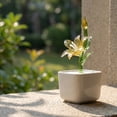 thumbnail image 4 of mdesiwst Mini Glass Potted Flower Figurine Hand Blown Faux Crystal Artificial Lily Flower Collectible Ornament for Women Mom Wedding Home Table Centerpiece, 4 of 8