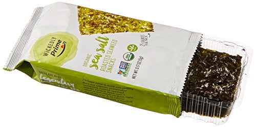 Wickedly Prime Organic Roasted Seaweed Snacks Sea Salt 0 17 Ounce Pack Of 24 Walmart Com