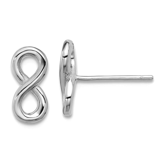 925 Sterling Silver Rhodium Plated Polished Infinity Post Earrings 10.7x5.1mm Wide Stud Earring for Women