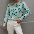 thumbnail image 2 of Gibobby Suéter casual mujer, Suéter suelto de lana de cachemira con cuello redondo para mujer, de manga corta, otoño(Verde,M), 2 of 5