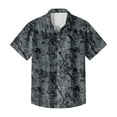 thumbnail image 5 of QHRMKOG Short Sleeve Shirts for Men Relaxed Fit Tropical Print Hawaiian Shirts Light Holiday Button Down Beach Shirt Summer Trendy Top Gray XL, 5 of 6