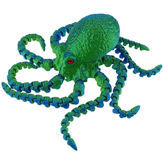 Juguete Pulpo Articulado Impreso en 3D para El Y La Oficina