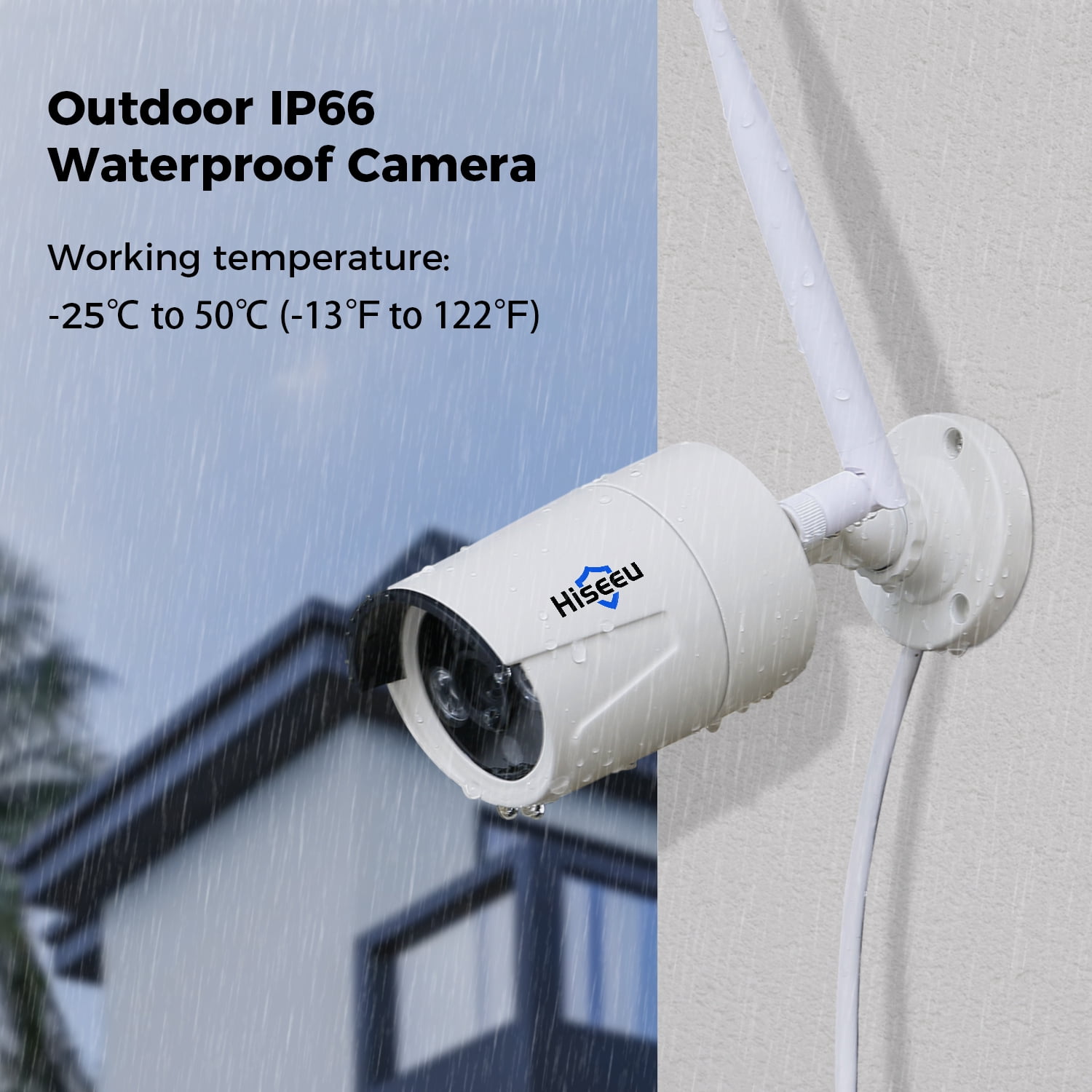 Hiseeu 4Pcs 3MP Wired Wi-Fi Security Camera System,Color Night Vision, Motion Alert,Without Hard Drive