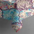 thumbnail image 5 of Multicolor Ethnic Geometric Pattern Rectangle Tablecloth 60"x120",Waterproof Polyester Rectangle Table Cloth, Wipeable Spillproof Polyester Tablecloth for Dining, Camping, Indoor and Outdoor, 5 of 6