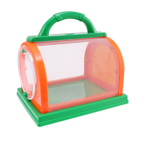 1 Set Children Plastic Bug Insect Cage Handle Colorful Nets Insect