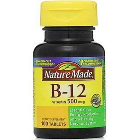 Nature Made vitamine B-12 500 mcg comprimés 100 ea (Paquet de 2)