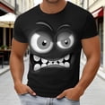 thumbnail image 1 of T-shirt à Manches Courtes Col Rond Imprimé Émoticône Décontracté Printemps Été pour Hommes pour Confort Quotidien et Style Mode Urbaine, 1 of 3