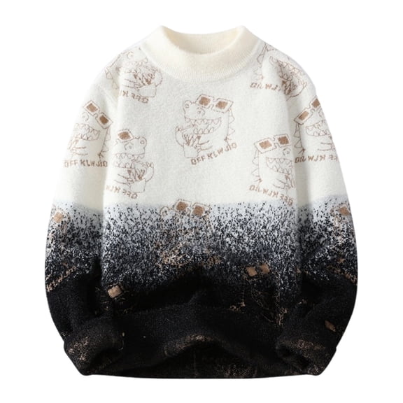 GBSYEWXS Men Pullover Sweaters Stretch Long Sleeve Crew Neck Pullover Color Block Fashion Black Sweater