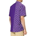 thumbnail image 3 of MODA NOVA Big & Tall Men's Polka Dots Button Down Patchwork Beach Shirt Purple LT, 3 of 6