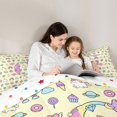 thumbnail image 4 of Manfei Lovely Rainbow Alphabet C Full Size Comforter Sets,Sweet Unicorn Bedding Comforter Set,Yellow,Polkadot Reversible,3pcs,1 Comforter and 2 Pillowcases, 4 of 7