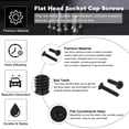 thumbnail image 3 of Uxcell 20Pcs 1/4-20 x 1-1/2" Flat Countersunk Head Socket Cap Screws Full Thread, 3 of 7