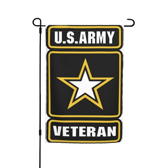 U.S. Army Veteran Logo Garden Flag 12x18 Inch, Double Sided Outside Sign Yard Flag Farmhouse Indoor Decor