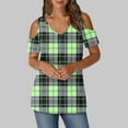 thumbnail image 7 of Plaid Short Sleeve Shirts for Women V Neck Summer Shirt Lightweight Graphic Tees Dressy Casual Blouse Women Clearance Sale Blouses, 7 of 7