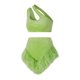 thumbnail image 2 of VISgogo Conjunto de Pantalones Cortos para Mujer, Chaleco de Cuello Irregular con Pantalones Cortos de Plumas de Cintura Alta Traje de Verano para Club de Fiesta VISgogo  moda, 2 of 9