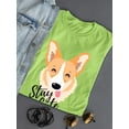 thumbnail image 3 of Stay Cute Happy Corgi T-Shirt Women -Image by Shutterstock, Female Small, 3 of 4