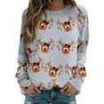 thumbnail image 1 of EHQJNJ Chandails en Molleton de Noël à Col Rond pour Femmes, Chandails en Molleton Graphiques Imprimés, Col Rond, Coupe Ajustée, Pull Décontracté à Manches Longues, Chemises d'Entraînement Amples, 1 of 4