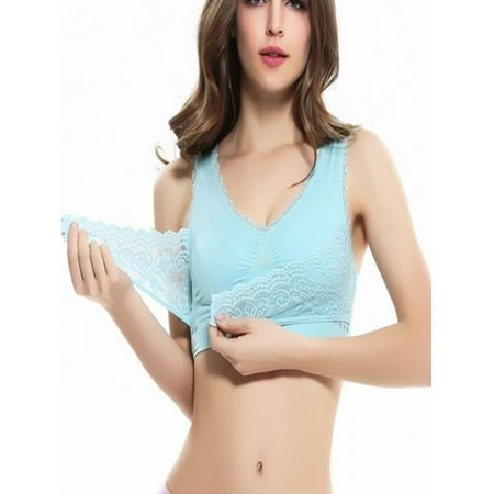 

Women Comfortable Solid Color Cross Side Buckle Without Rims Gathered Sports Underwear Sleep Bra