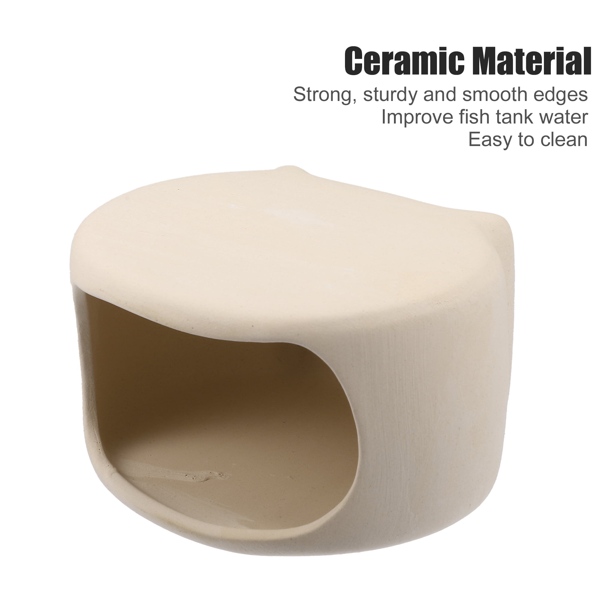 Unique Bargains Fish Tank Decoration Stone for Aquatic Pets to Breed Play Rest Beige Yellow 4.90x4.29x3.39 Inches