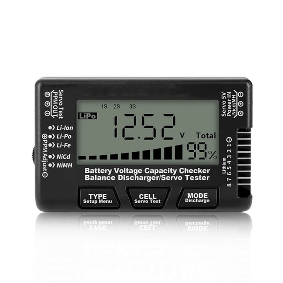 Testeur de Capacité de Batterie Numérique LCD CellmeterRC8 LiPo NiMH Testeur de Batterie Noir