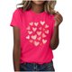 thumbnail image 1 of Camiseta de Manga Corta de Cuello Redondo con Patrones de Corazón de Moda de las Mujeres para Diario, Fiesta, Primavera Y Verano, 1 of 5