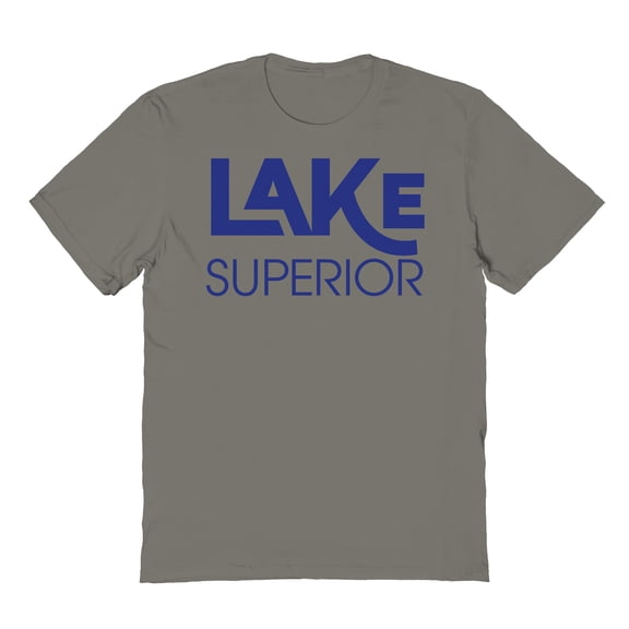 Lake Superior Humor Graphic Charcoal Men's Cotton T-Shirt