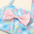 thumbnail image 6 of FRSASU Summer Baby Kids Girls Swimwear Dot Print Tops Shorts Swimsuit Outfit Set Blue 90(12-24 Months), 6 of 9