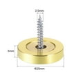 thumbnail image 2 of Uxcell 0.98'' Mirror Screws Decorative Cap Cover Nails Polished Stainless Steel Golden 8pcs, 2 of 5