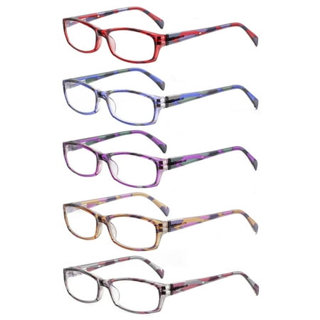 5 Pack Reading Glasses for Men and Women Blue Light Blocking Readers Fashion Computer Eyeglasses