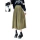 thumbnail image 1 of Txlixc Falda plisada de terciopelo para mujeres casual color sólido falda elástica de cintura a larga en otoño, adecuada para usar en la calle Txlixc moda, 1 of 9