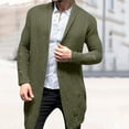 thumbnail image 2 of Toimothcn Mens Sweater Casual Long Length Sweater Coat Simple Solid Color Oversized Warm Loose Fit Knit Cardigan Coat Mens Dailywear, 2 of 7