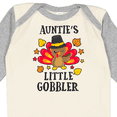 thumbnail image 4 of Inktastic Aunties Little Gobbler with Turkey and Leaves Boys or Girls Long Sleeve Baby Bodysuit, 4 of 5