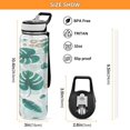 thumbnail image 2 of Motivational Water Bottle 32 oz with Straw, BPA Free Reusable Fitness Sport Bottle Perfect for Travel, School, Outdoors, and Gym Two Green Leaves, 2 of 6