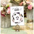 thumbnail image 2 of Darling Souvenir Wedding Table Numbers Round Feather Frame Elegant Table Top Cards-5" x 7" (1 to 50), 2 of 4
