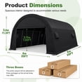 thumbnail image 2 of SANOPY 20x20 Carport Heavy Duty Portable Garage Car Port Canopy Tent with All-Steel Metal Frame & Vents, Round Style Outdoor Storage Shed for Car, Truck, Boat, Patio Furniture Anti-Snow Waterproof, 2 of 6